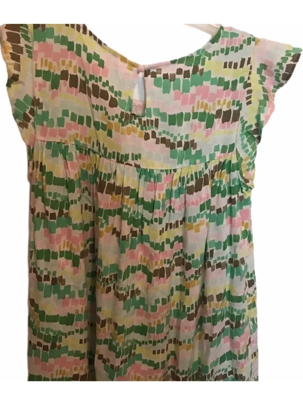 Cherokee Green and Pink Patterned Casual Kids Dress